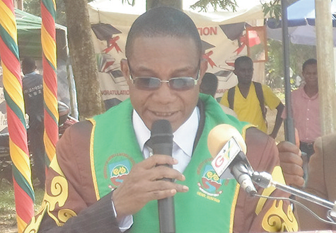 Prof. Dapaah addressing the matriculants